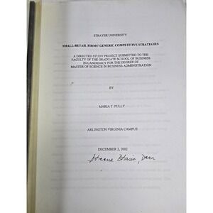 Thesus On " Small-Retail Firms' Generic Competitive Strategies, Collage Help